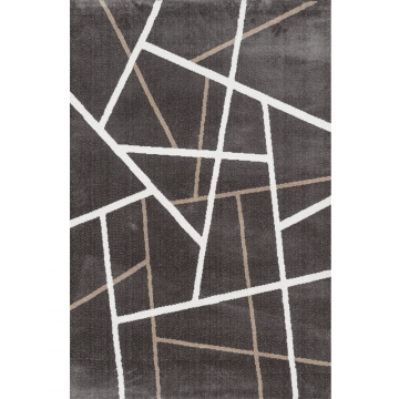 Covor modern Sintelon Creative 12GWG, poliester, model geometric maro, 70 x 140 cm
