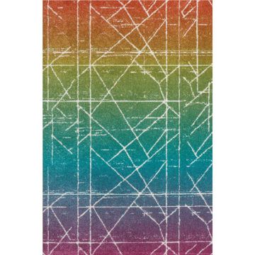 Covor modern Sintelon Play 43PMP, polipropilena, model geometric multicolor, 120 x 170 cm ieftin