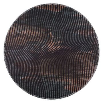Covor negru lavabil rotund ø 100 cm – Vitaus