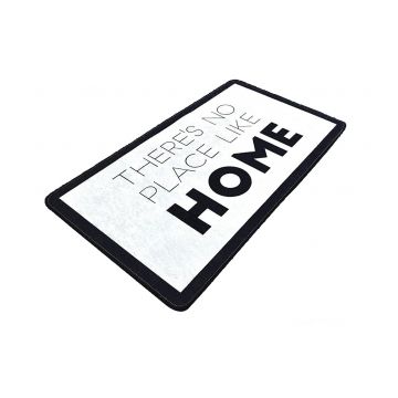 Covor pentru baie Like Home, 80 x 100 cm, Antiderapant, Alb/Negru