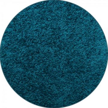 Covor rotund Mistral, 100% polipropilena friese, model modern aqua albastru 46, 133 cm