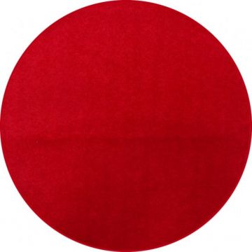 Covor rotund Rainbow, polipropilena friese, model modern rosu, diametru 80 cm