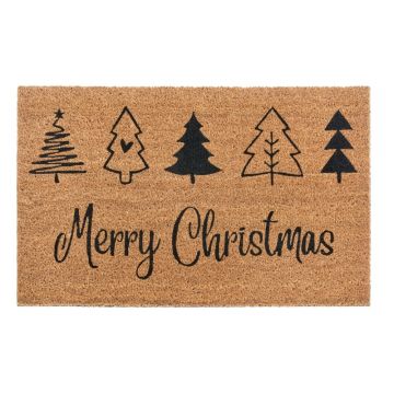 Covoraș de intrare din fibre de nucă de cocos 45x75 cm cu model de Crăciun – Hanse Home