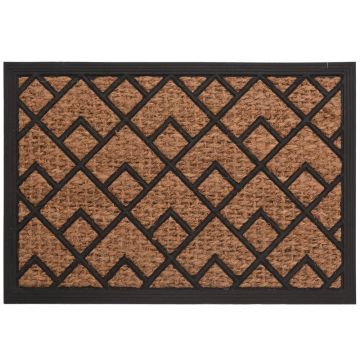 Stergator intrare cocos model geometric, bej/negru, 40 x 60 cm