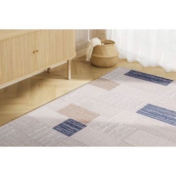 Covor, 45622 Milas, 100x200 cm, Fibre acrilice, Albastru navy