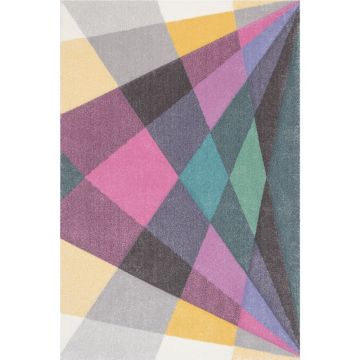 Covor copii Sintelon Pastel 30SKS, polipropilena, model geometric multicolor, 160 x 230 cm