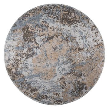 Covor albastru deschis/maro deschis lavabil rotund ø 80 cm Sandstorm – Vitaus
