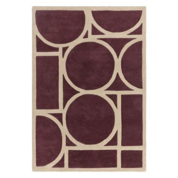 Covor maro închis din lână 120x170 cm Metro Plum – Asiatic Carpets