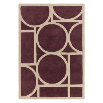 Covor maro închis din lână 160x230 cm Metro Plum – Asiatic Carpets ieftin