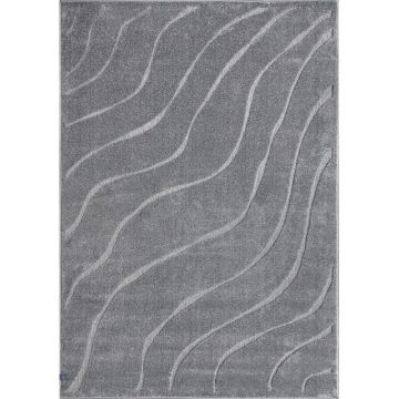 Covor modern Oksi 38012, polipropilena, gri, 200 x 300 cm