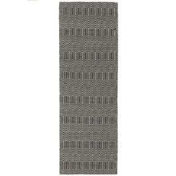Covor tip traversă din lână negru 66x200 cm Sloan – Asiatic Carpets