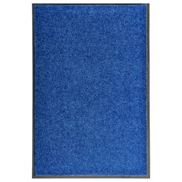 Covoraș de ușă lavabil albastru 60 x 90 cm