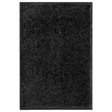 Covoraș de ușă lavabil negru 40 x 60 cm
