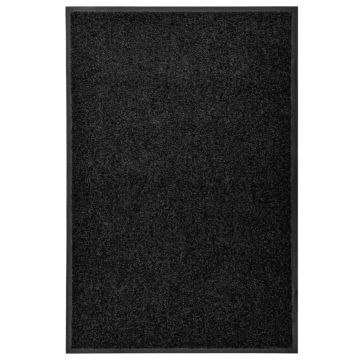 Covoraș de ușă lavabil negru 60 x 90 cm