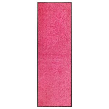 Covoraș de ușă lavabil roz 60 x 180 cm