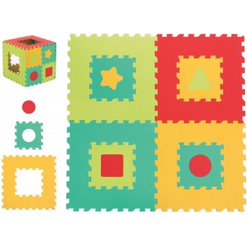 Pachet Ludi Covoras din spuma forme geometrice si Spatiu de joaca pliabil