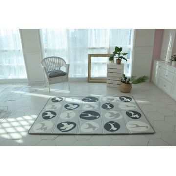 Saltea Sobble Black and White Animals pliabila 1.4m 100 sigura eco-friendly GriAlb